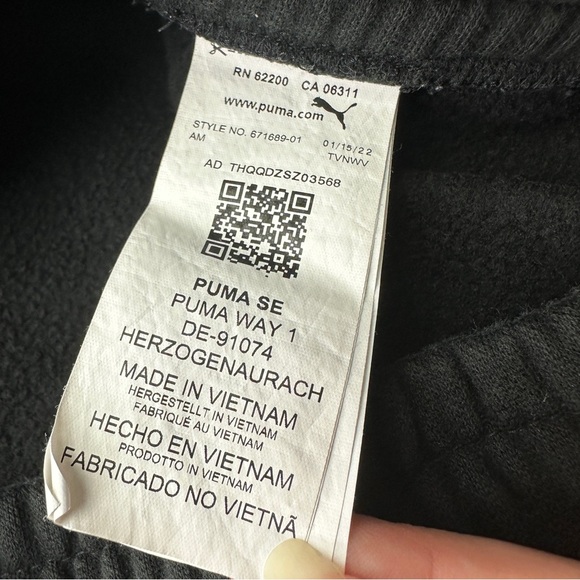 Puma Black Joggers Sweat Pants Medium Mens Athletic Casual Knit Tracksuit - Picture 5 of 9